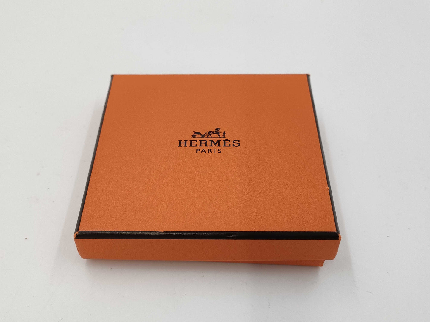 HERMES CAGE d'Ache H Cube 925 Orange Necklace