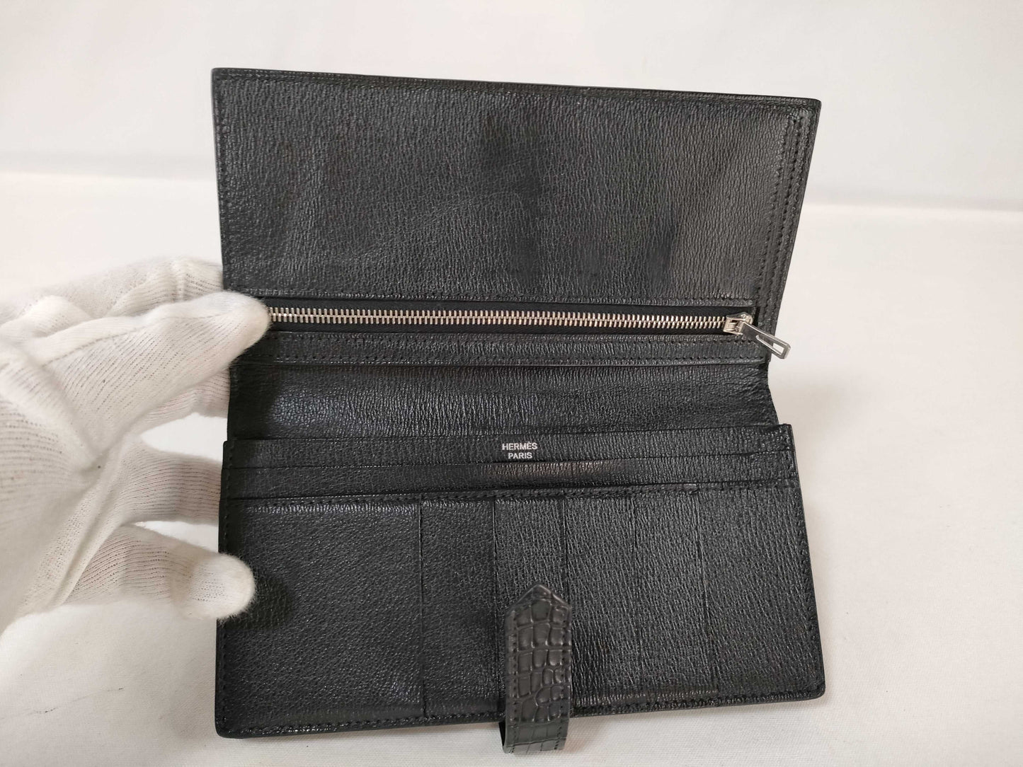 HERMES Bearn Alligator Wallet