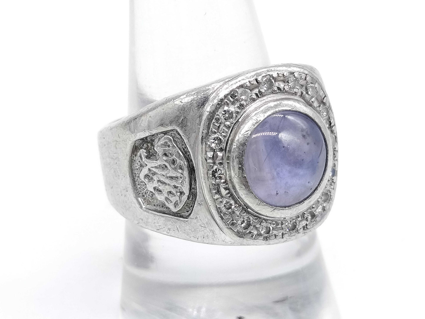 Stainless steel 3.34ct D 0.26ct Pt900 21.1g ring