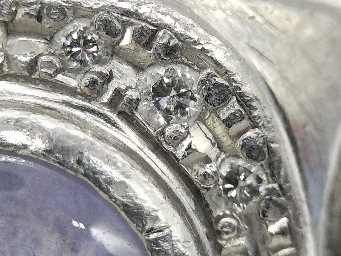 Stainless steel 3.34ct D 0.26ct Pt900 21.1g ring