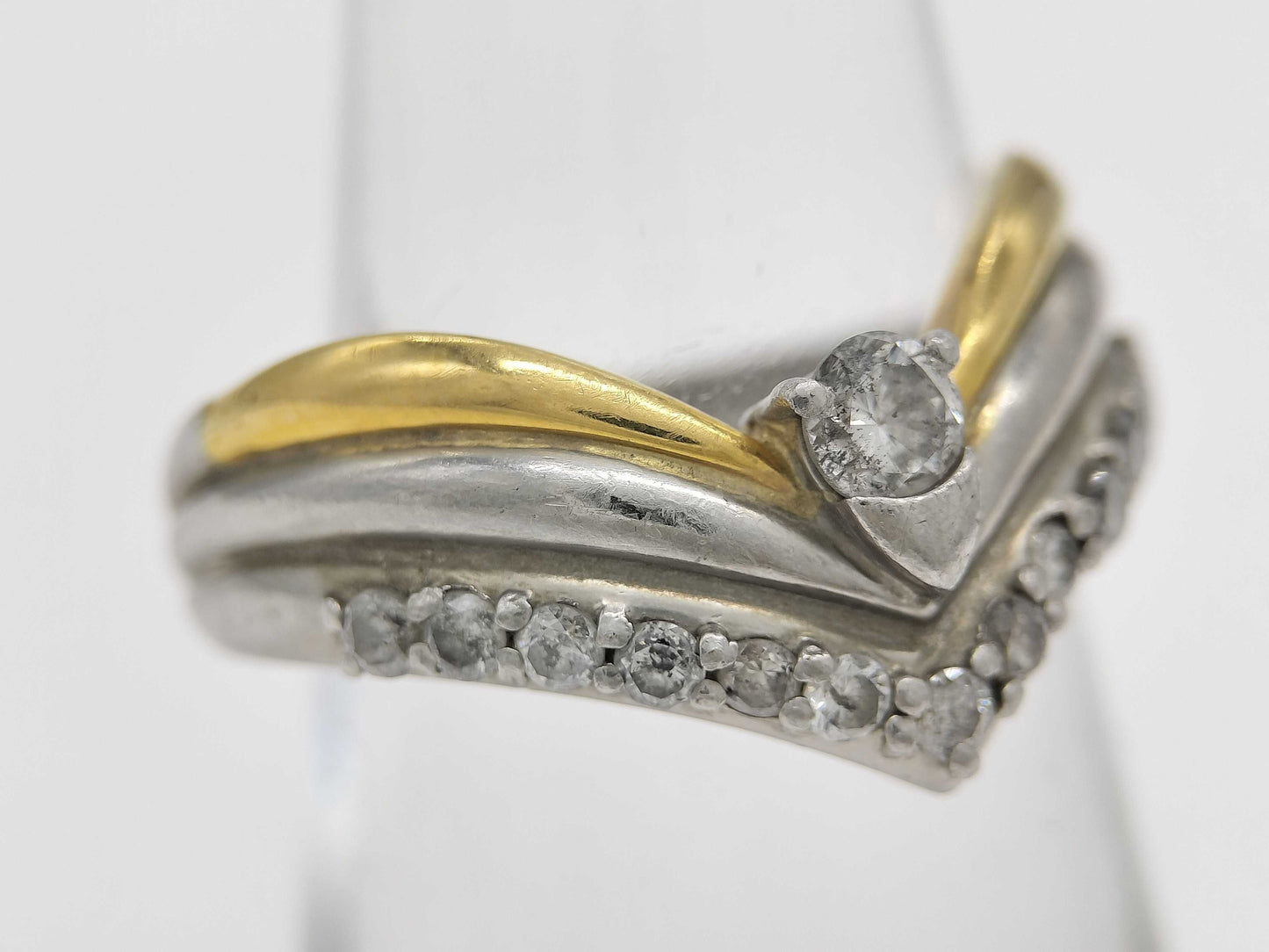 D0.50ct Pt900/K18 4.9g Ring