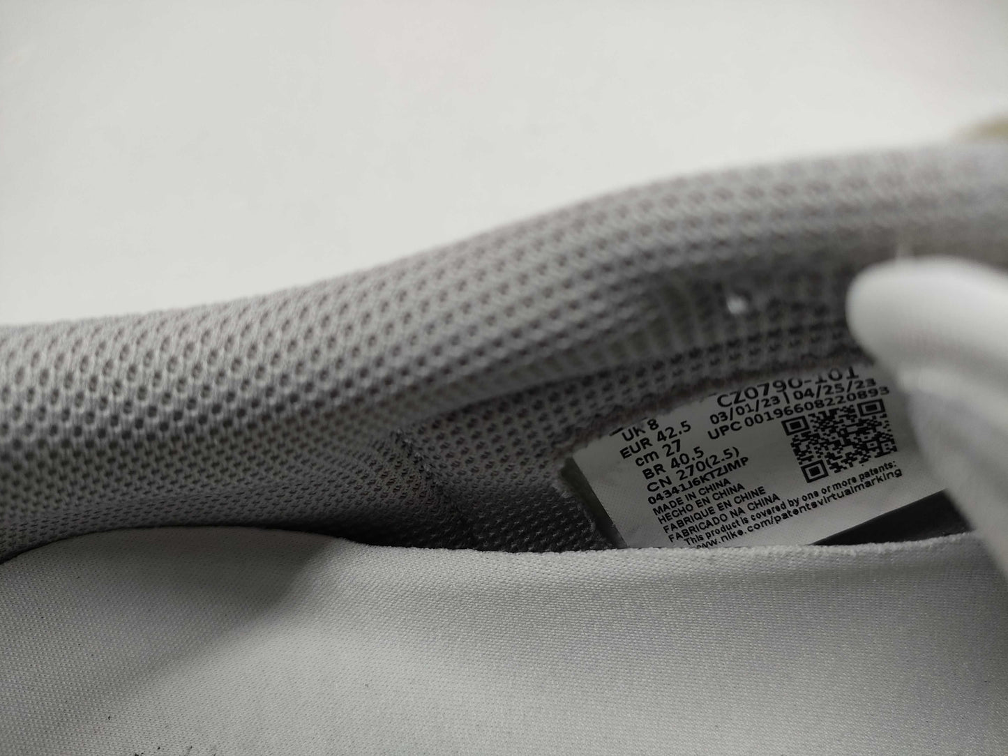 NIKE AIR JORDAN 1 RETRO LOW OG/Grey CZ0790-101 27CM Sneakers