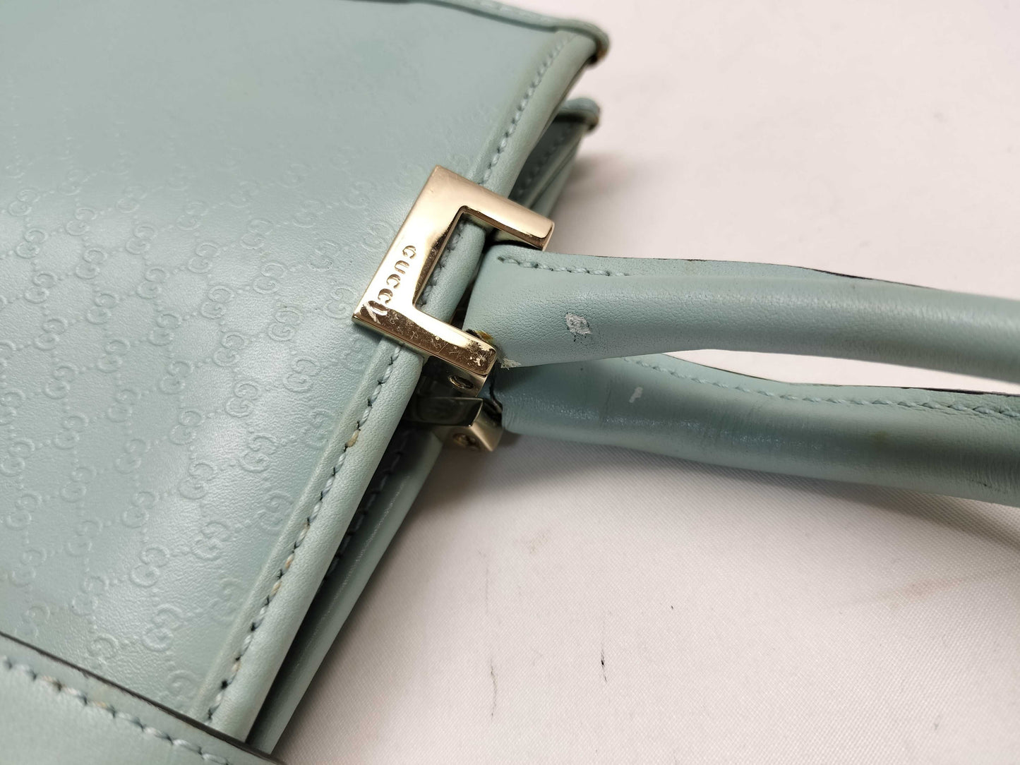 GUCCI Jackie 002/1065/Micro GG/Handbag/Sky Blue Handbag