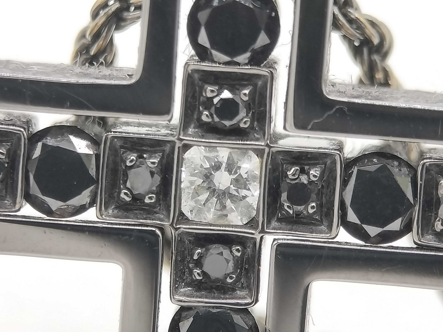Damiani Belle Epoque Black Diamond Necklace in 750 White Gold, 10.1g