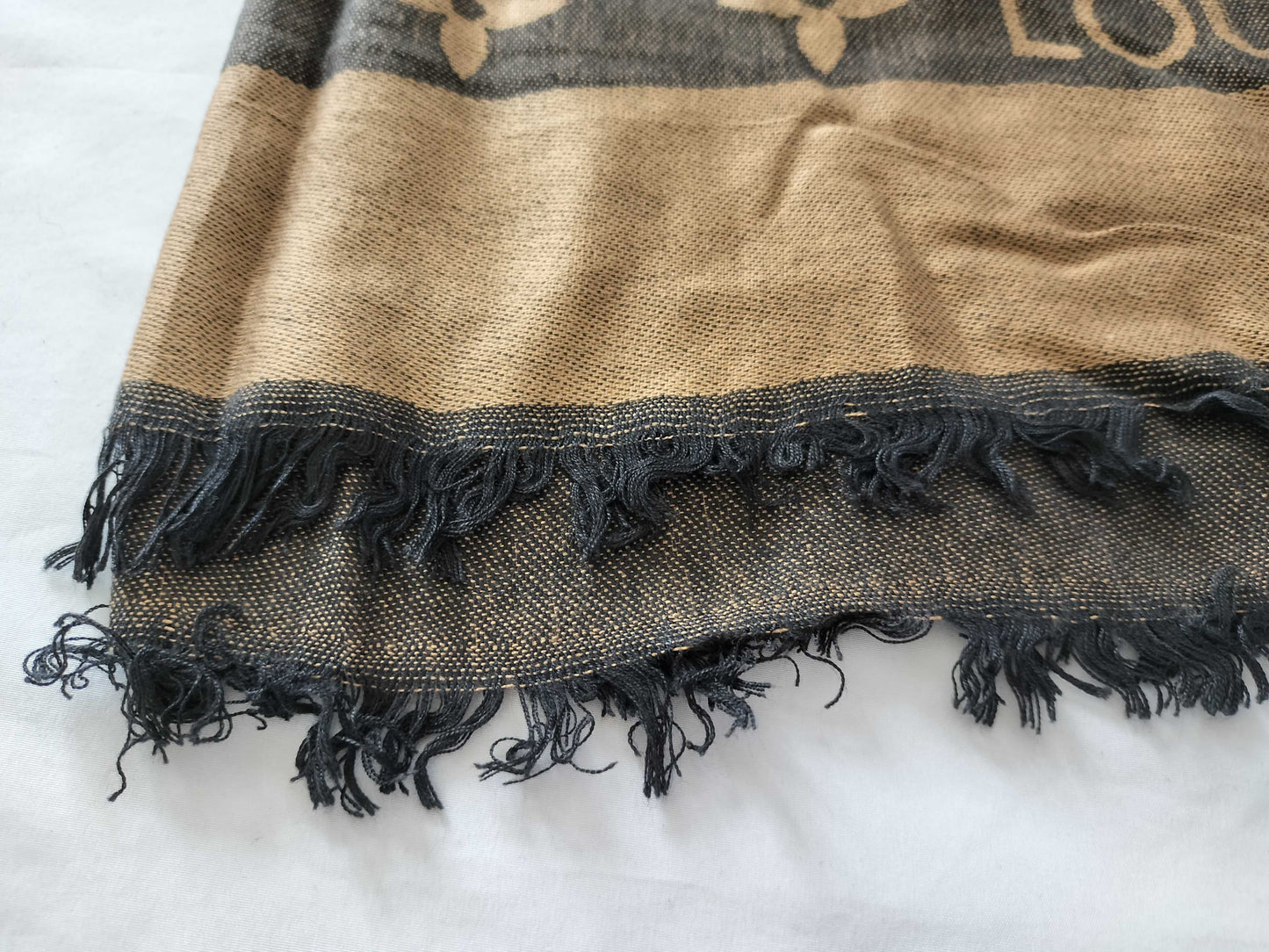 LOUIS VUITTON Monogram Large Fringe Stole*1 Scarf