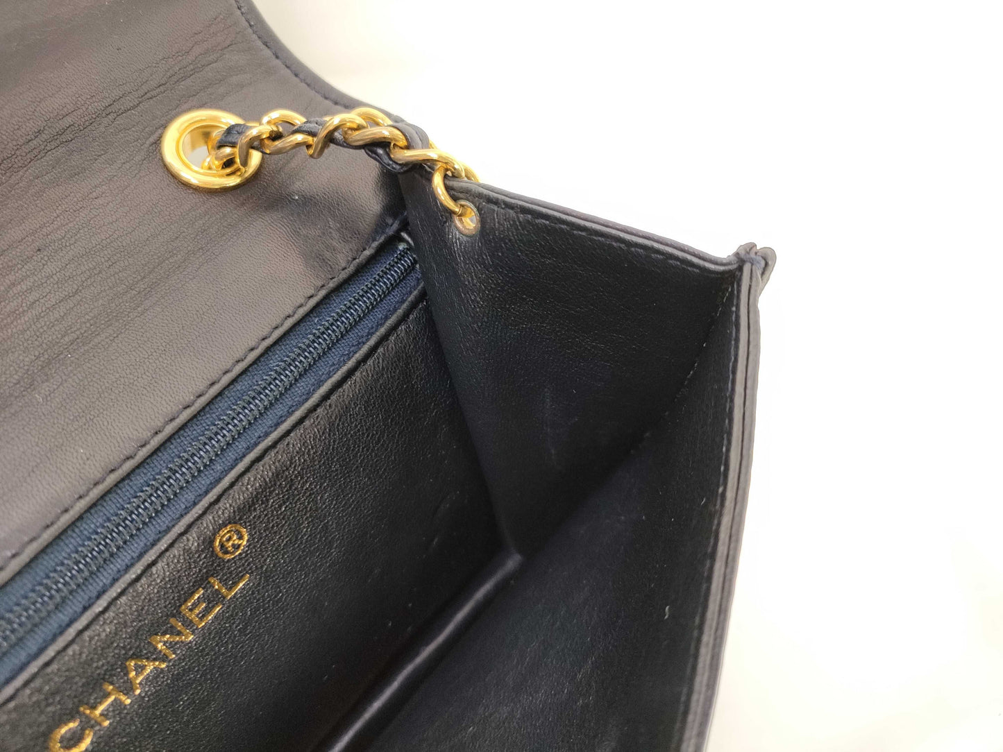 CHANEL Matelasse Lambskin Chain Shoulder Bag in Black