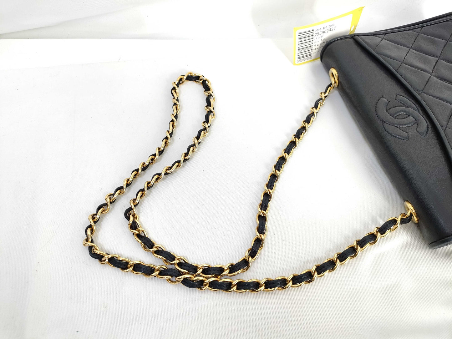 CHANEL Matelasse Lambskin Chain Shoulder Bag in Black