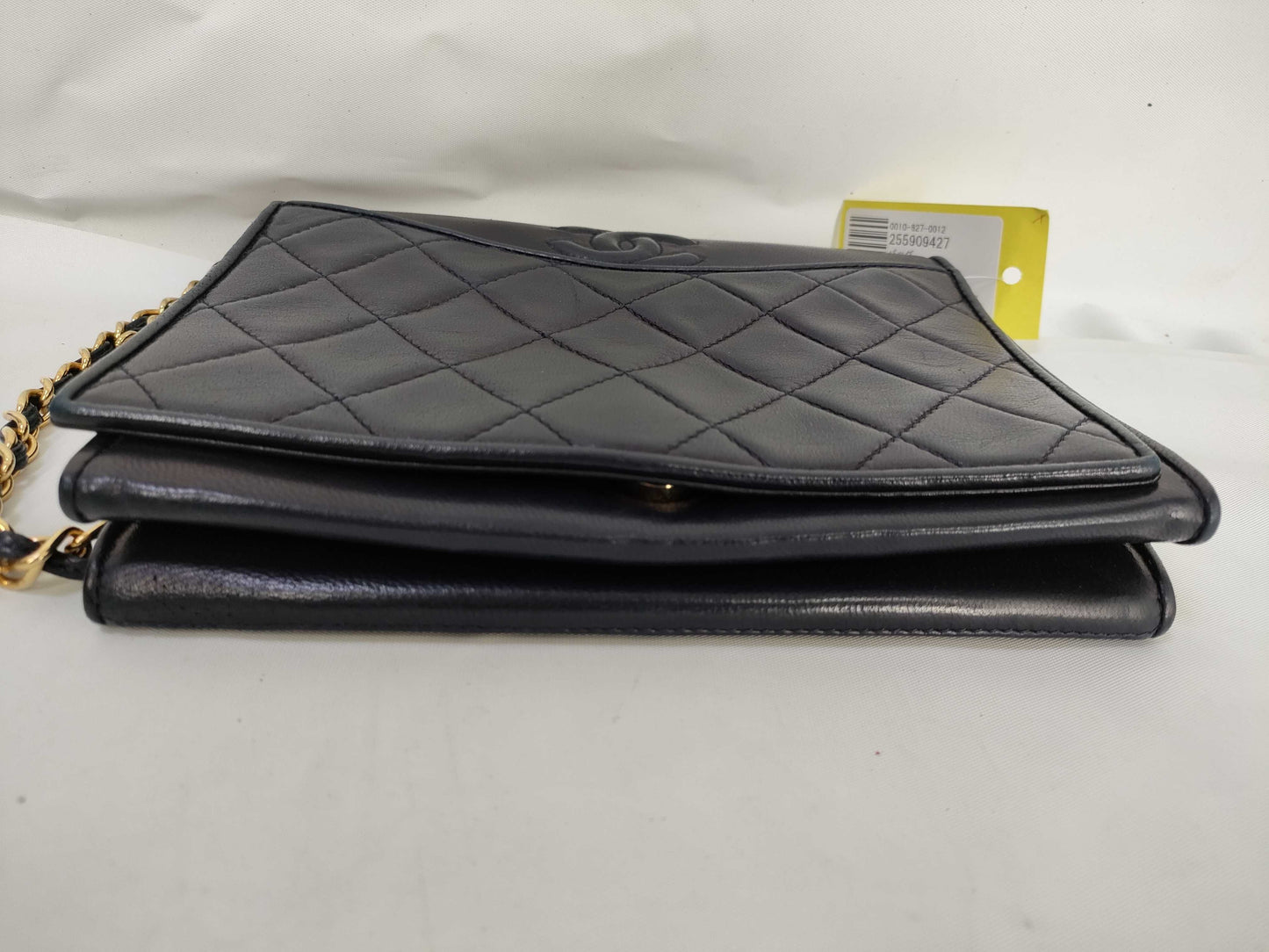 CHANEL Matelasse Lambskin Chain Shoulder Bag in Black