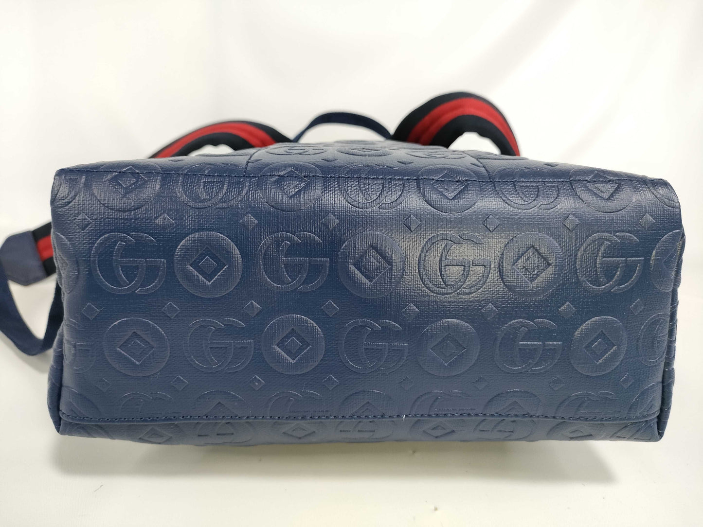 GUCCI Double G Blue Backpack Geometric Rucksack