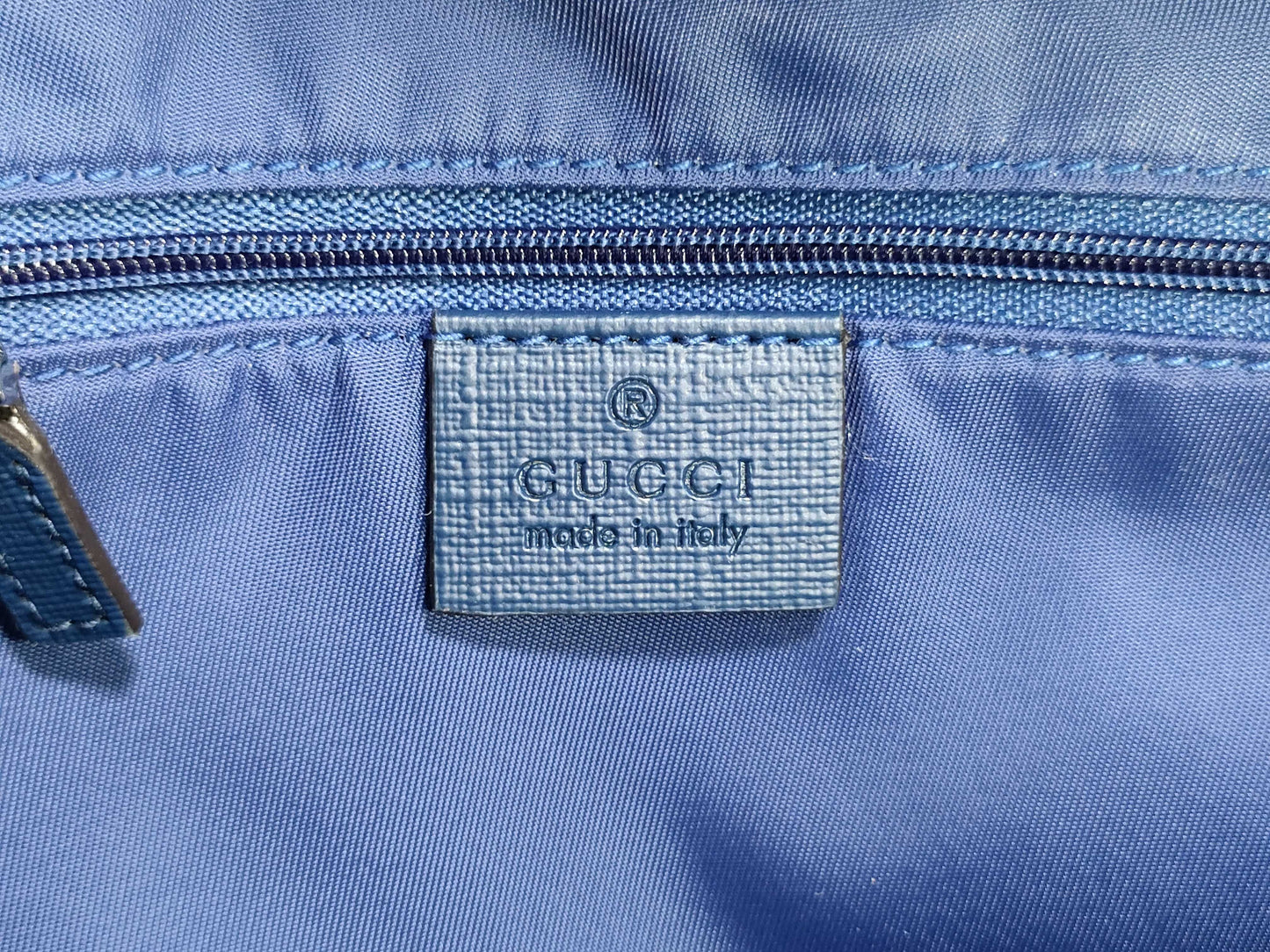 GUCCI Double G Blue Backpack Geometric Rucksack