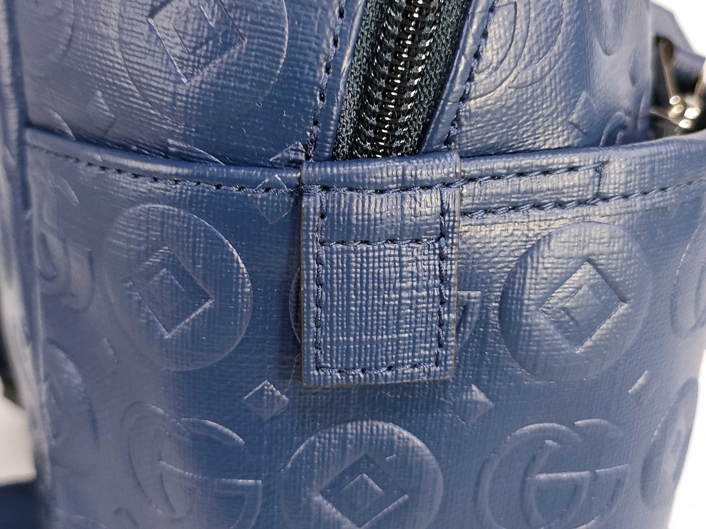 GUCCI Double G Blue Backpack Geometric Rucksack