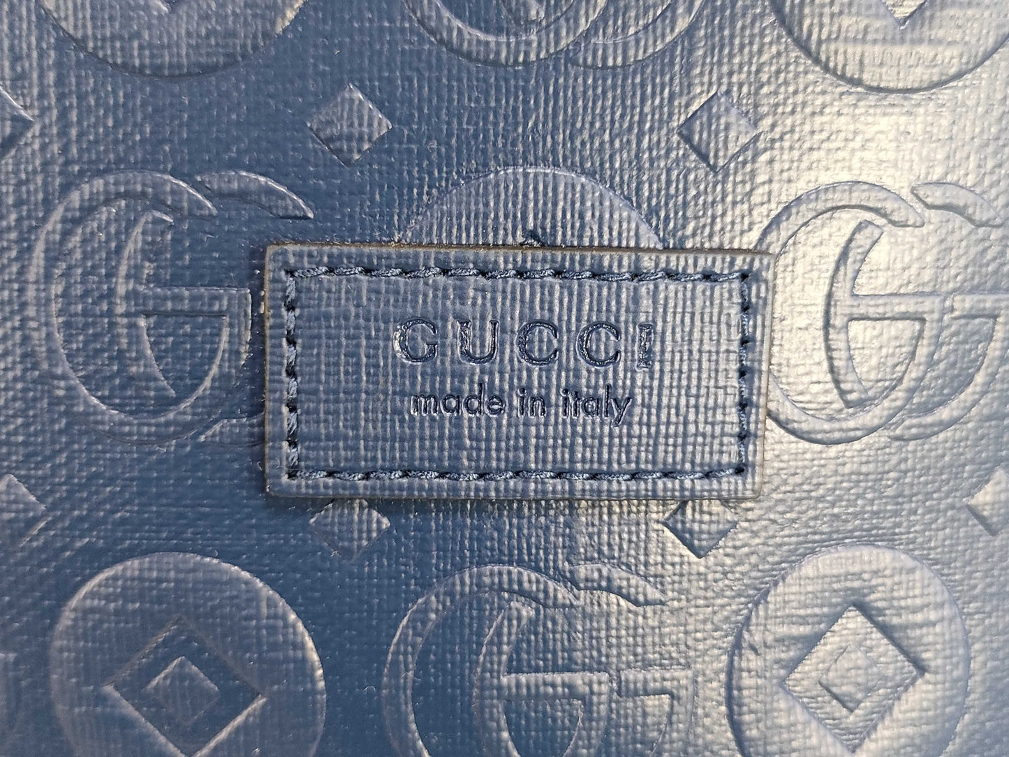 GUCCI Double G Blue Backpack Geometric Rucksack