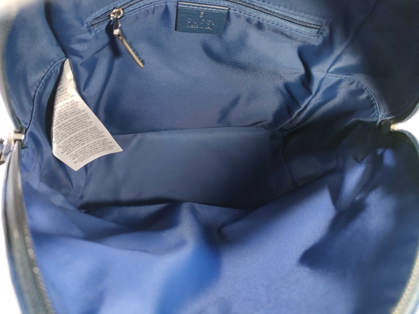GUCCI Double G Blue Backpack Geometric Rucksack