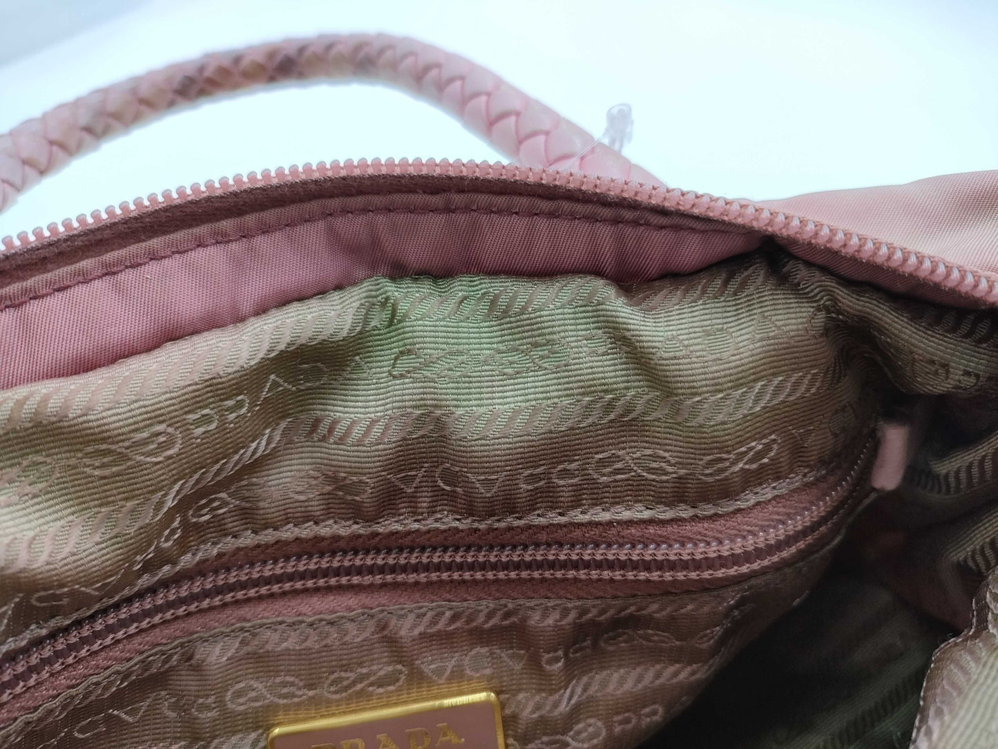 PRADA Nylon x Leather Ribbon 2WAY Pink Shoulder Bag