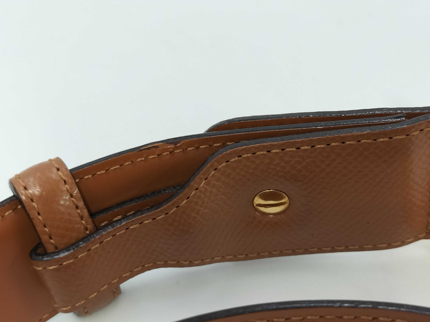 BVLGARI gold hardware leather belt