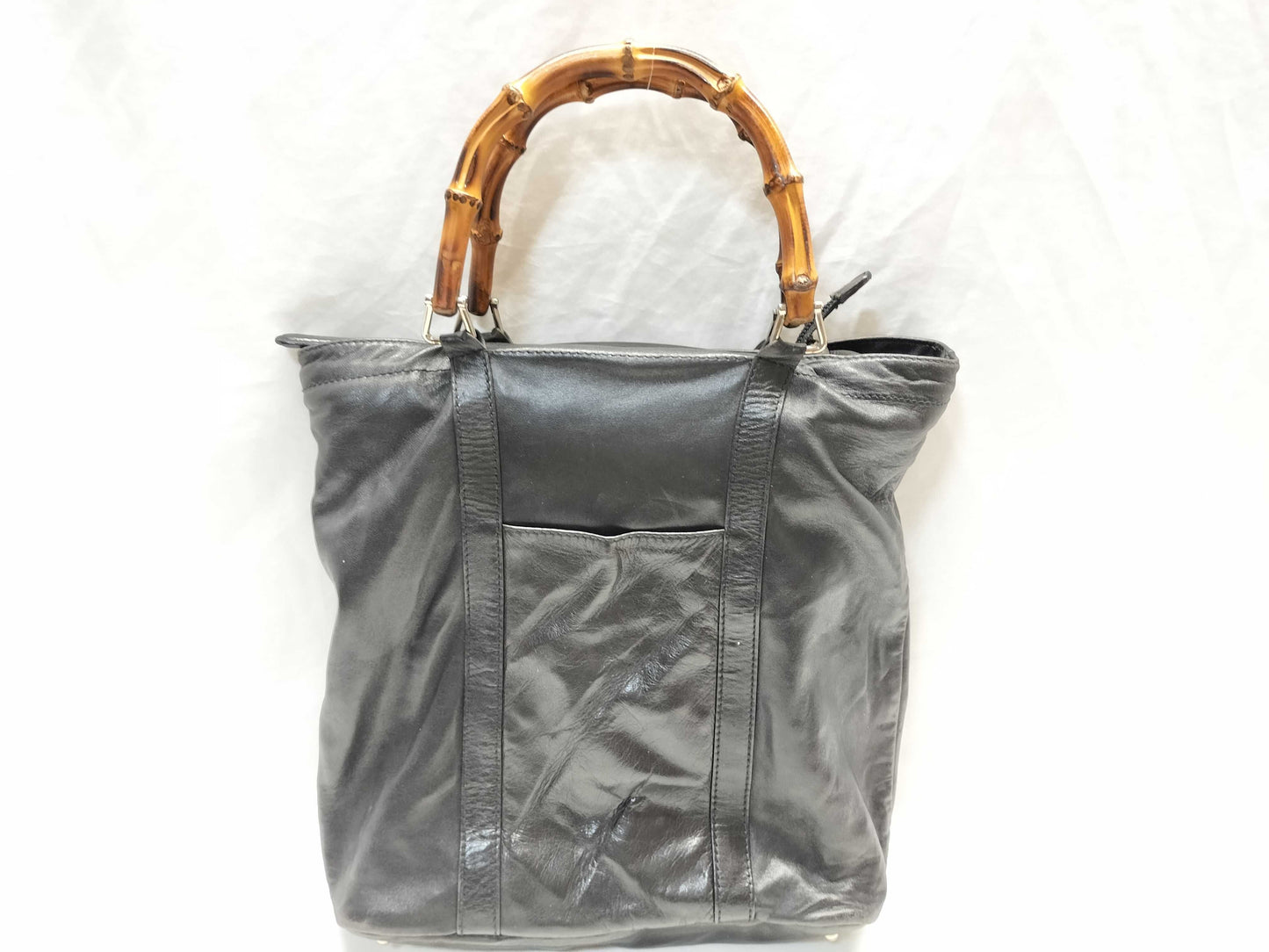 GUCCI Bamboo Leather Tote Handbag