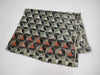 CHANEL Coco Velour Green Scarf Geometric Pattern Silk Scarf