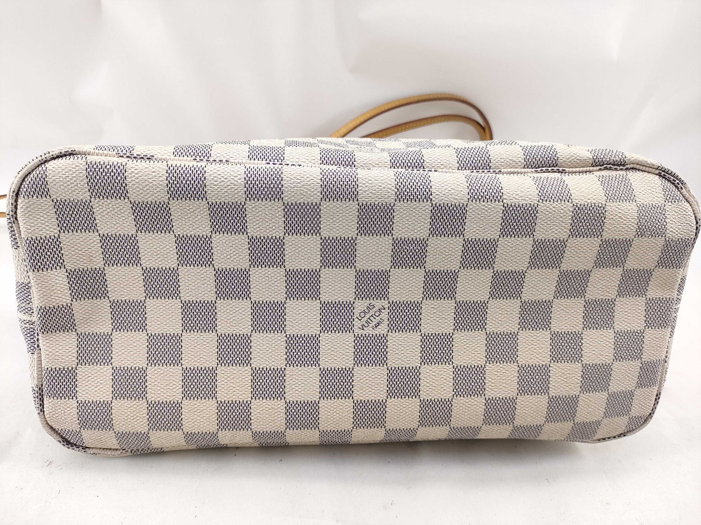 LOUIS VUITTON Damier Azur Neverfull MM Tote Bag with Pouch
