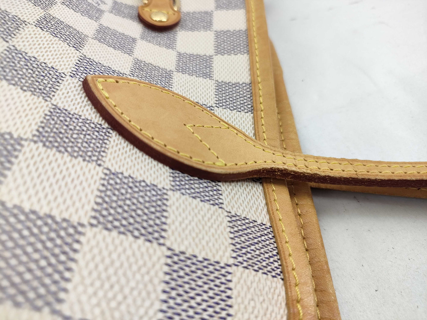 LOUIS VUITTON Damier Azur Neverfull MM Tote Bag with Pouch