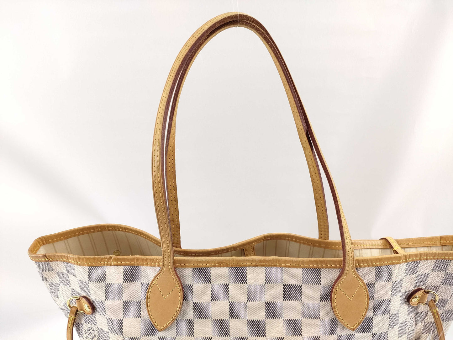 LOUIS VUITTON Damier Azur Neverfull MM Tote Bag with Pouch