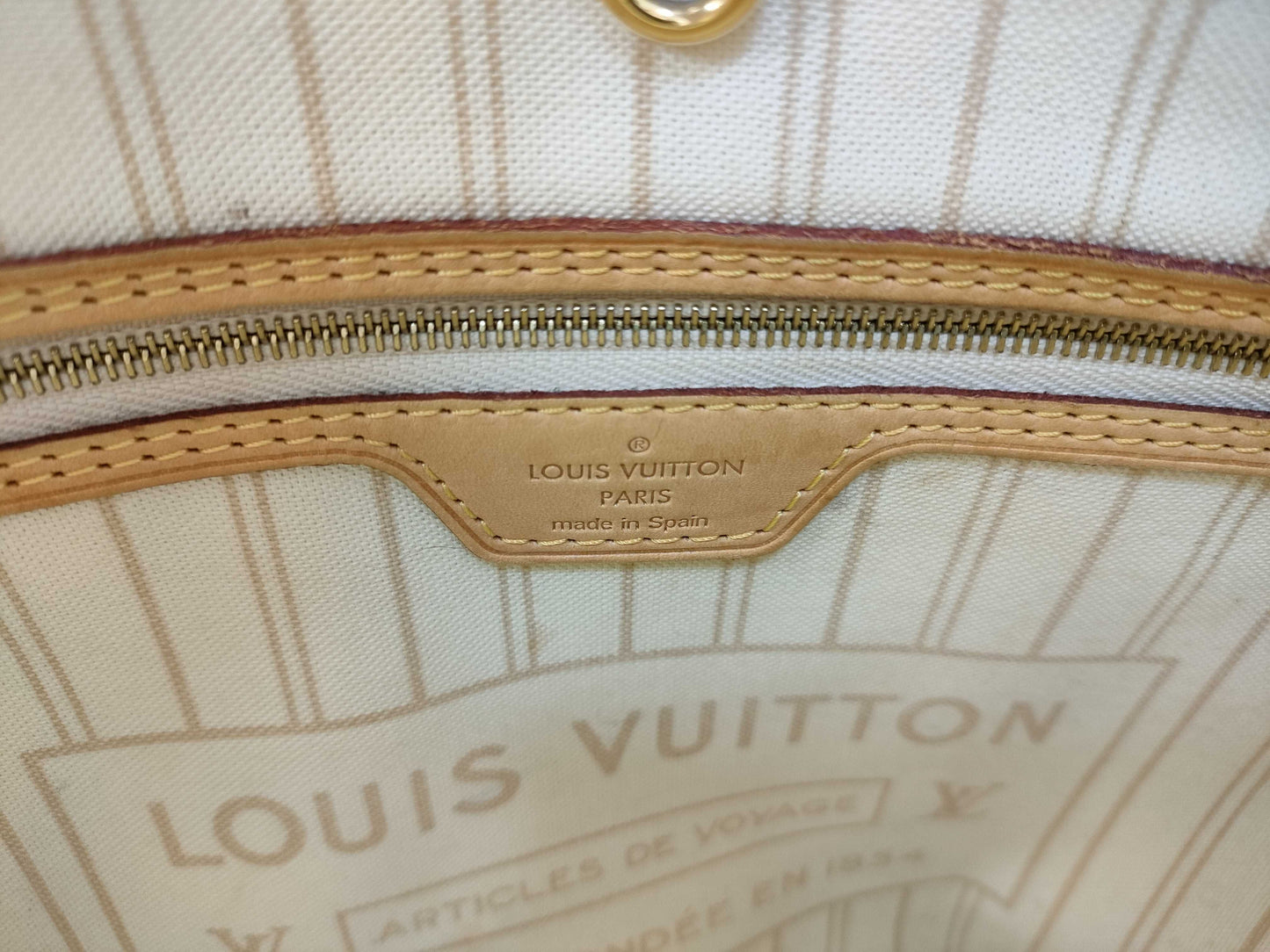 LOUIS VUITTON Damier Azur Neverfull MM Tote Bag with Pouch