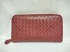 BOTTEGA VENETA Intrecciato Long Wallet, Round Leather, Red