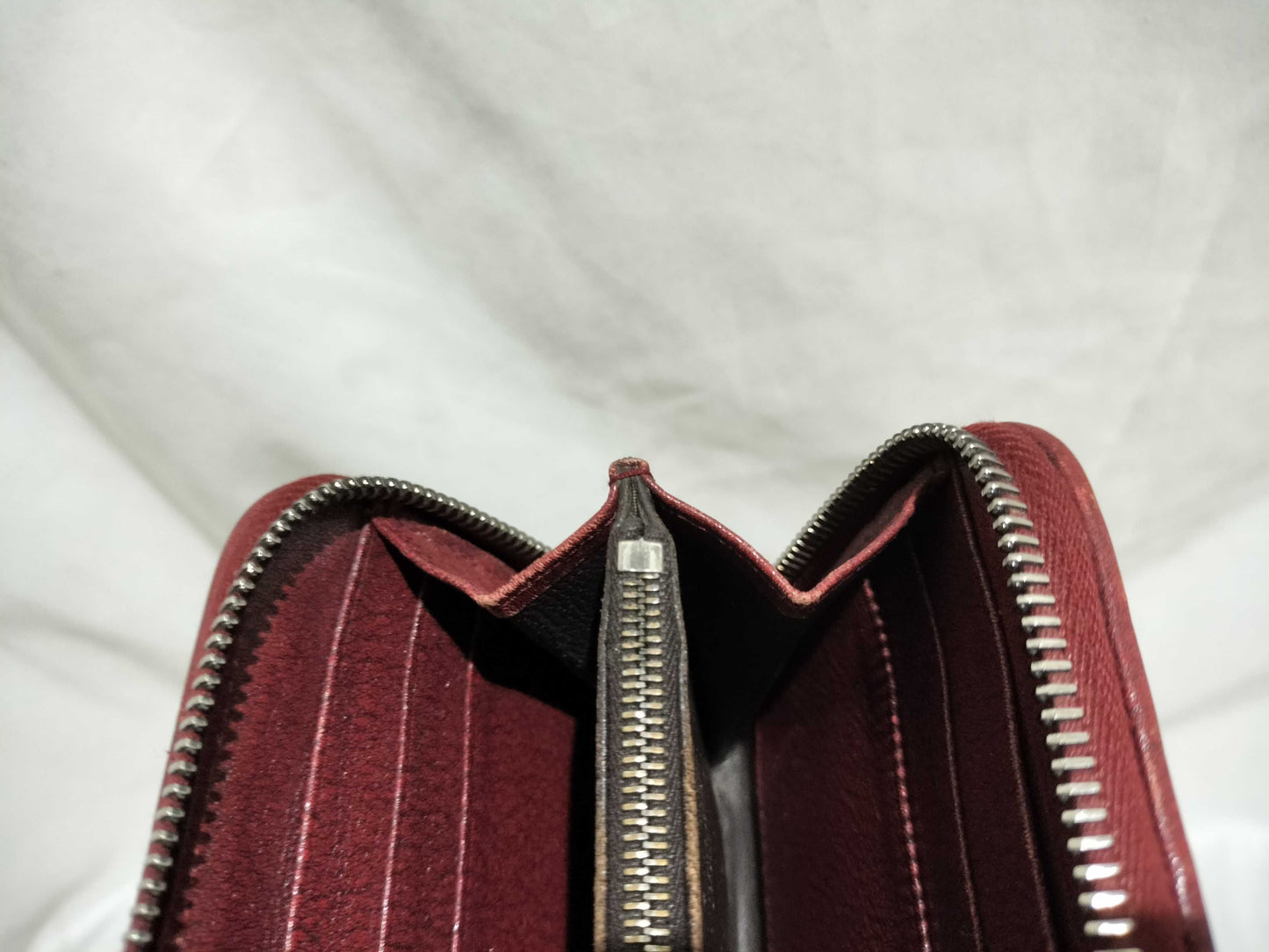 BOTTEGA VENETA Intrecciato Long Wallet, Round Leather, Red