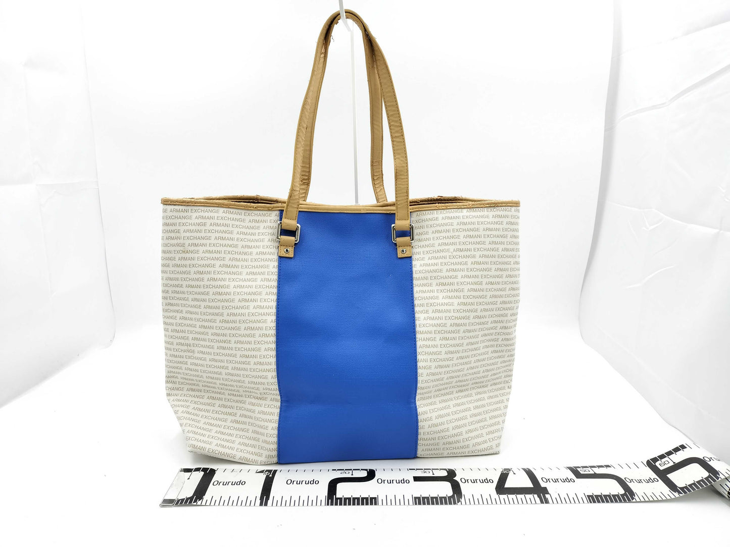 ARMANI Leather Tote Bag with Deteriorated Handles