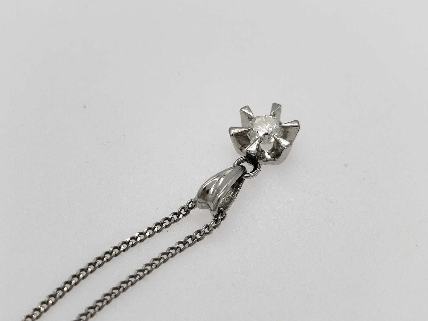 D 0.25ct Pt900/Pt850 3.2g Necklace