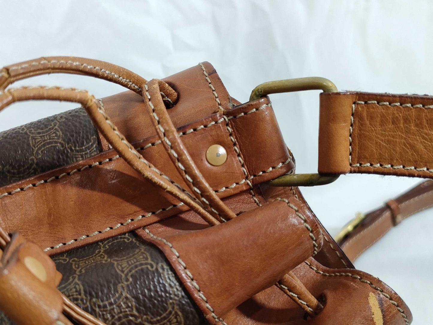 CELINE Drawstring Bag with Pouch Shoulder Bag