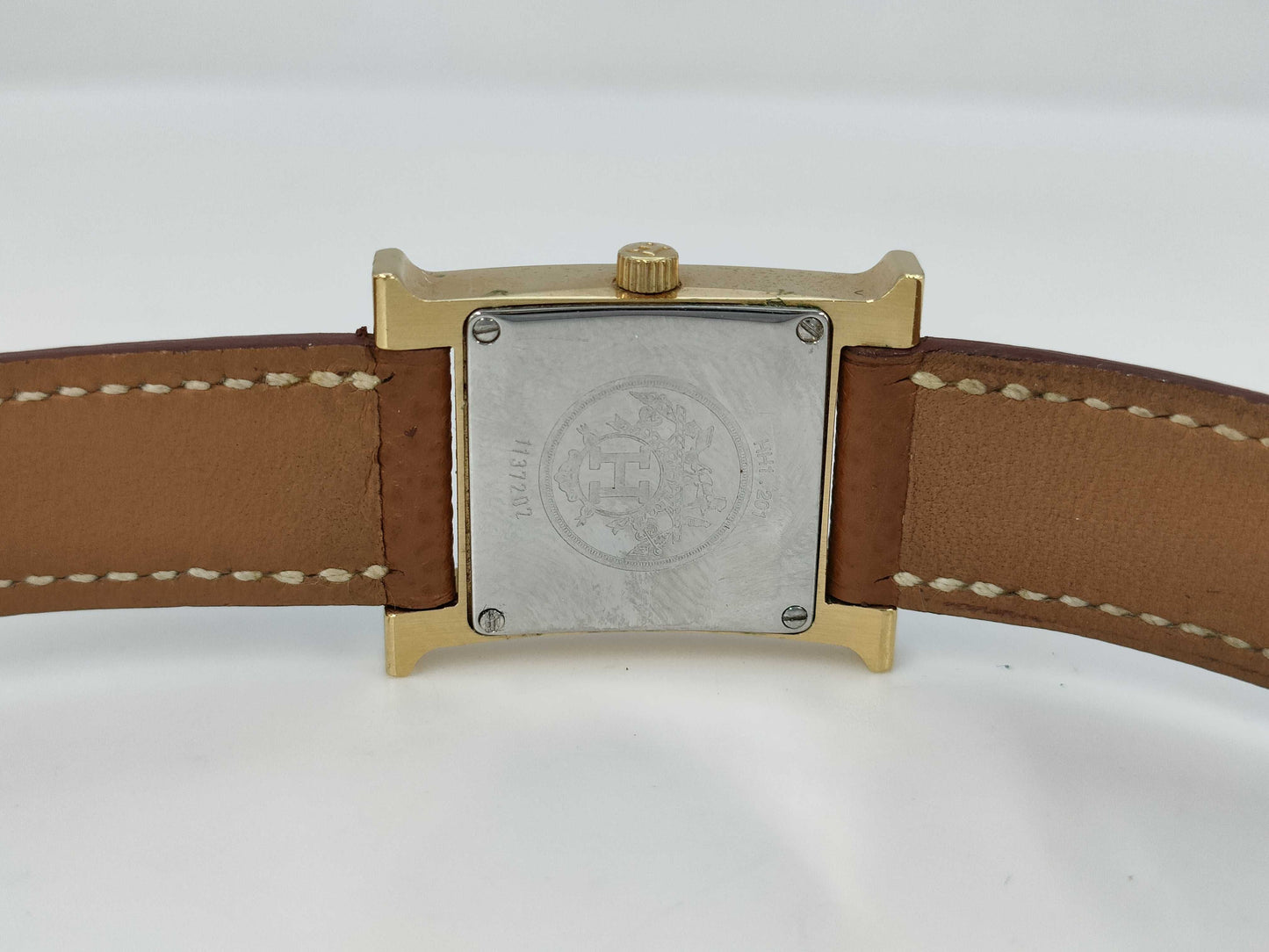 HERMES H Watch HH1.201 □E 1137202 White Dial Quartz Women's Watch