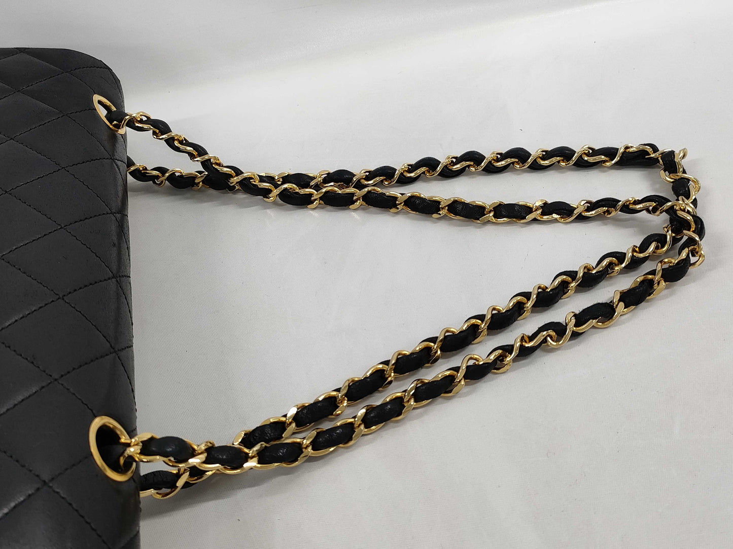 CHANEL Lambskin Matelasse Double Flap 25 0 Series Chain Shoulder Bag