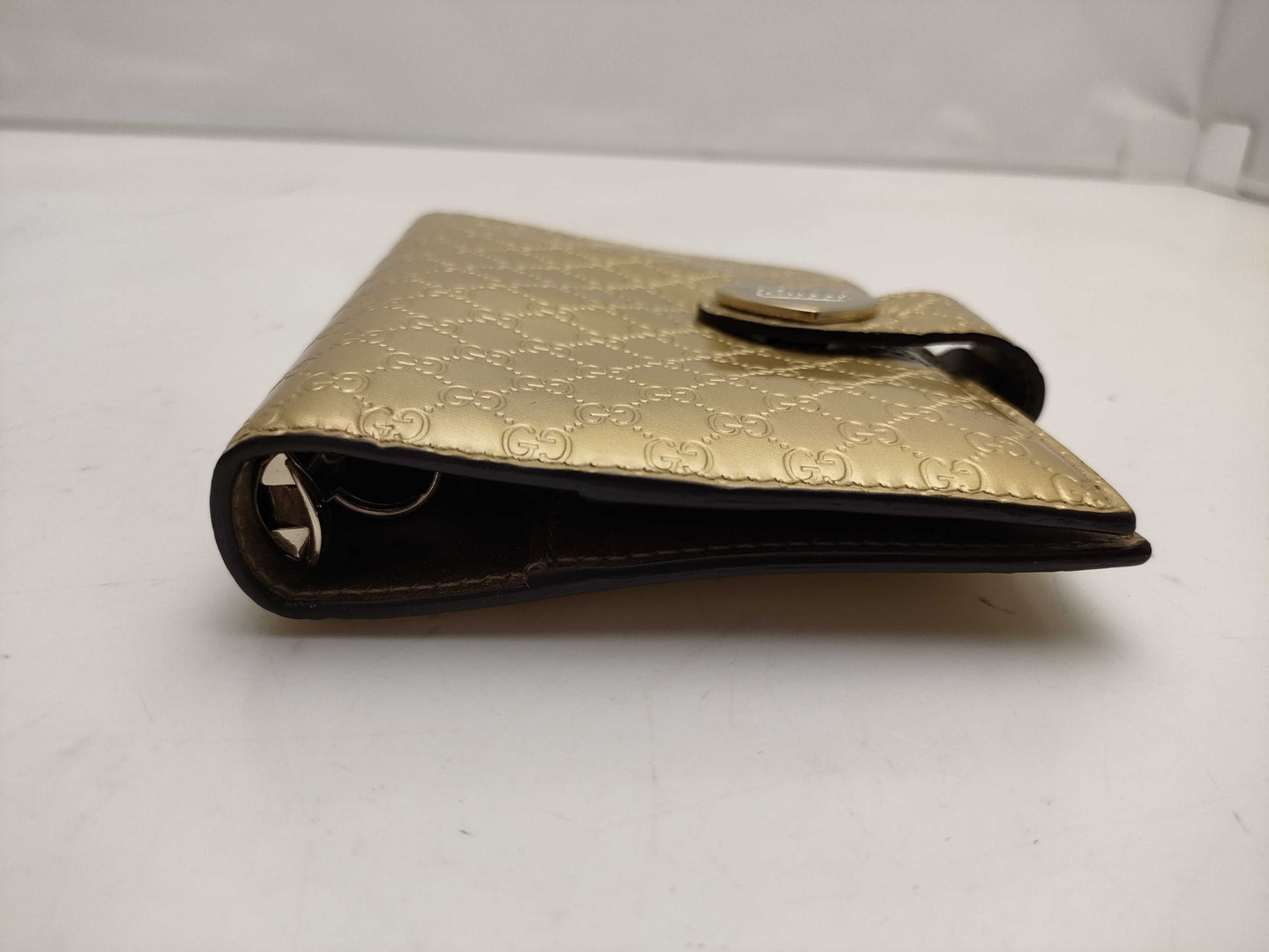 GUCCI 245946・0416/Micro GG/Heart/Notebook/Gold Notebook Cover