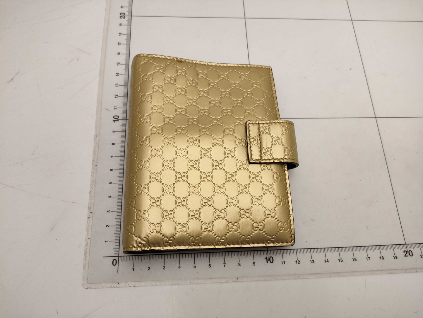 GUCCI 245946・0416/Micro GG/Heart/Notebook/Gold Notebook Cover