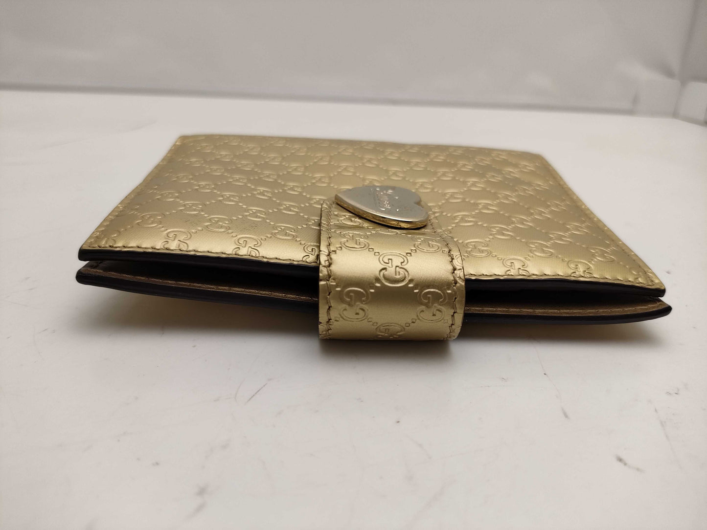 GUCCI 245946・0416/Micro GG/Heart/Notebook/Gold Notebook Cover