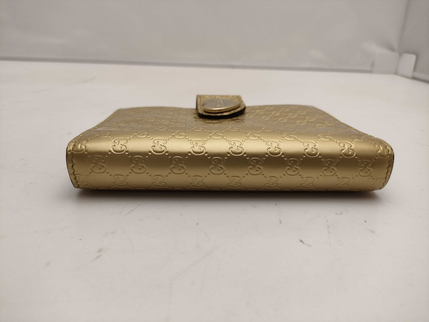 GUCCI 245946・0416/Micro GG/Heart/Notebook/Gold Notebook Cover