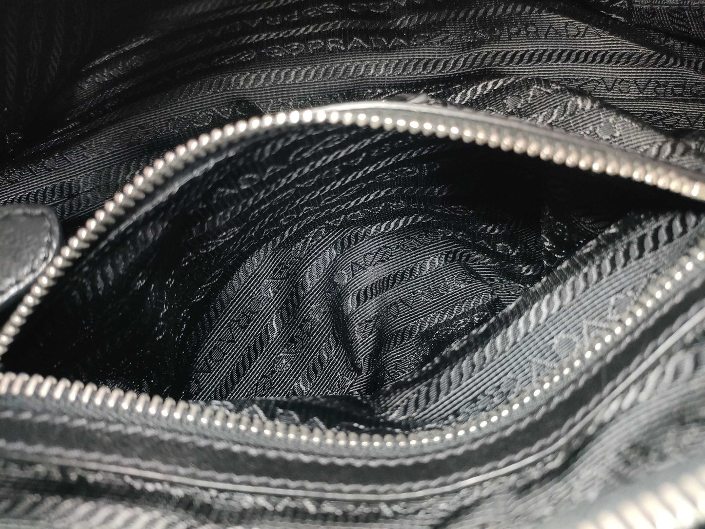 PRADA Nylon Frill Handbag Tessuto with Padlock and Key