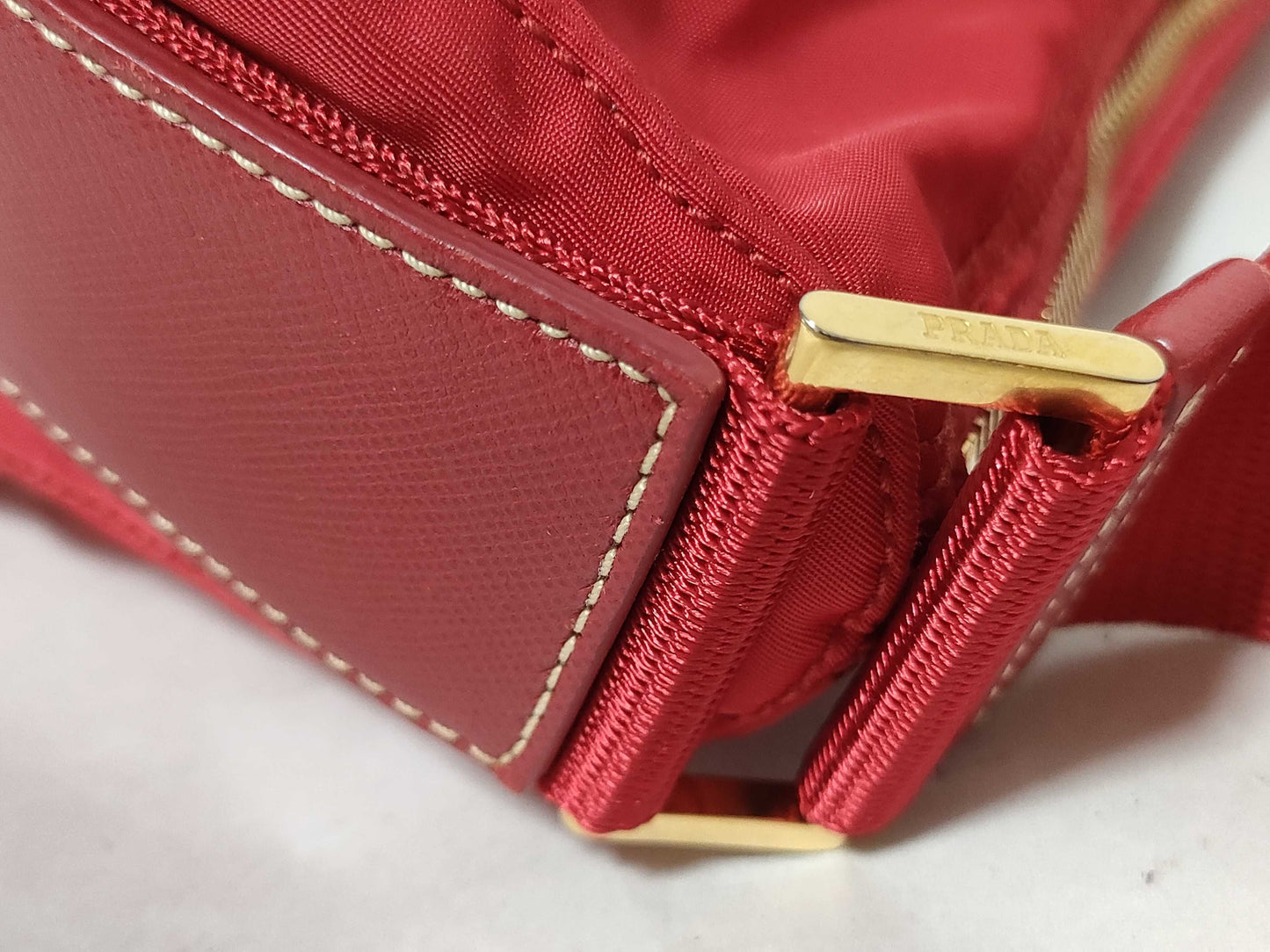 PRADA Nylon Shoulder Bag Red Shoulder Bag
