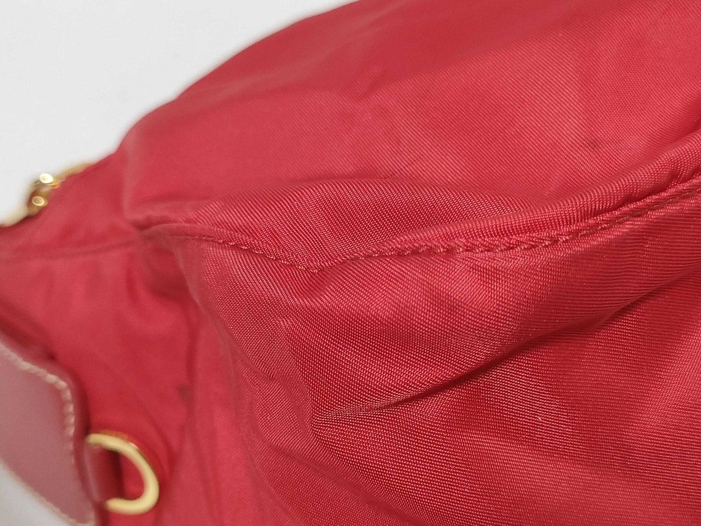 PRADA Nylon Shoulder Bag Red Shoulder Bag