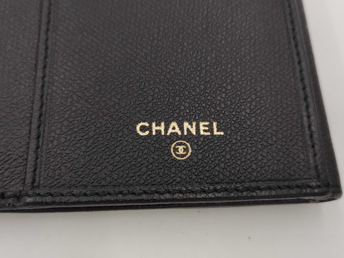 CHANEL Caviar Skin Coco Button Long Wallet