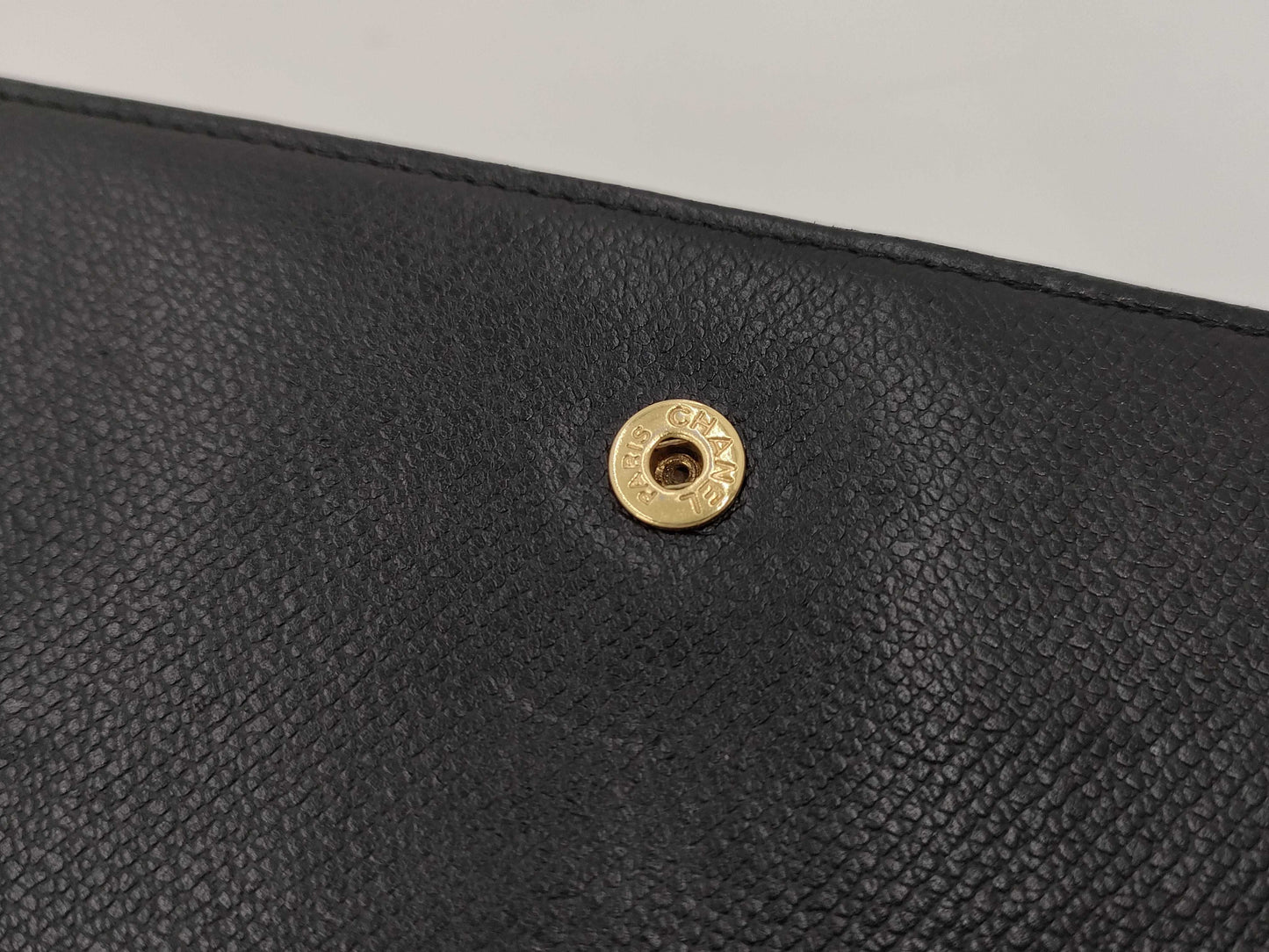 CHANEL Caviar Skin Coco Button Long Wallet