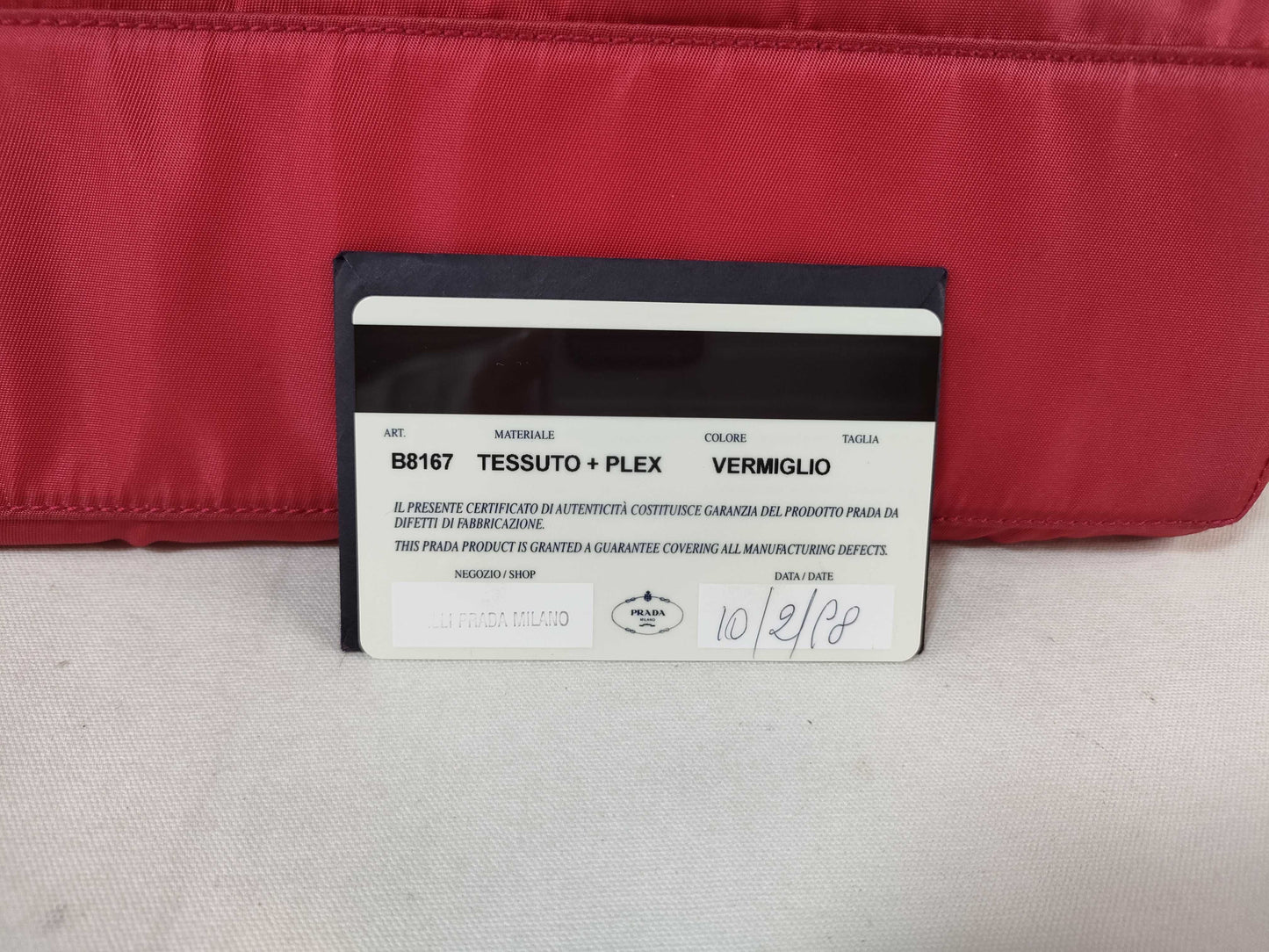PRADA Nylon Plahand Red Handbag