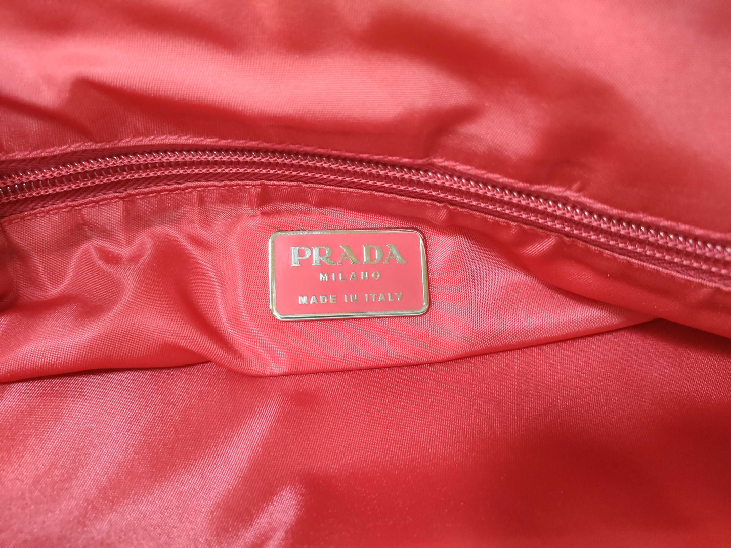 PRADA Nylon Plahand Red Handbag
