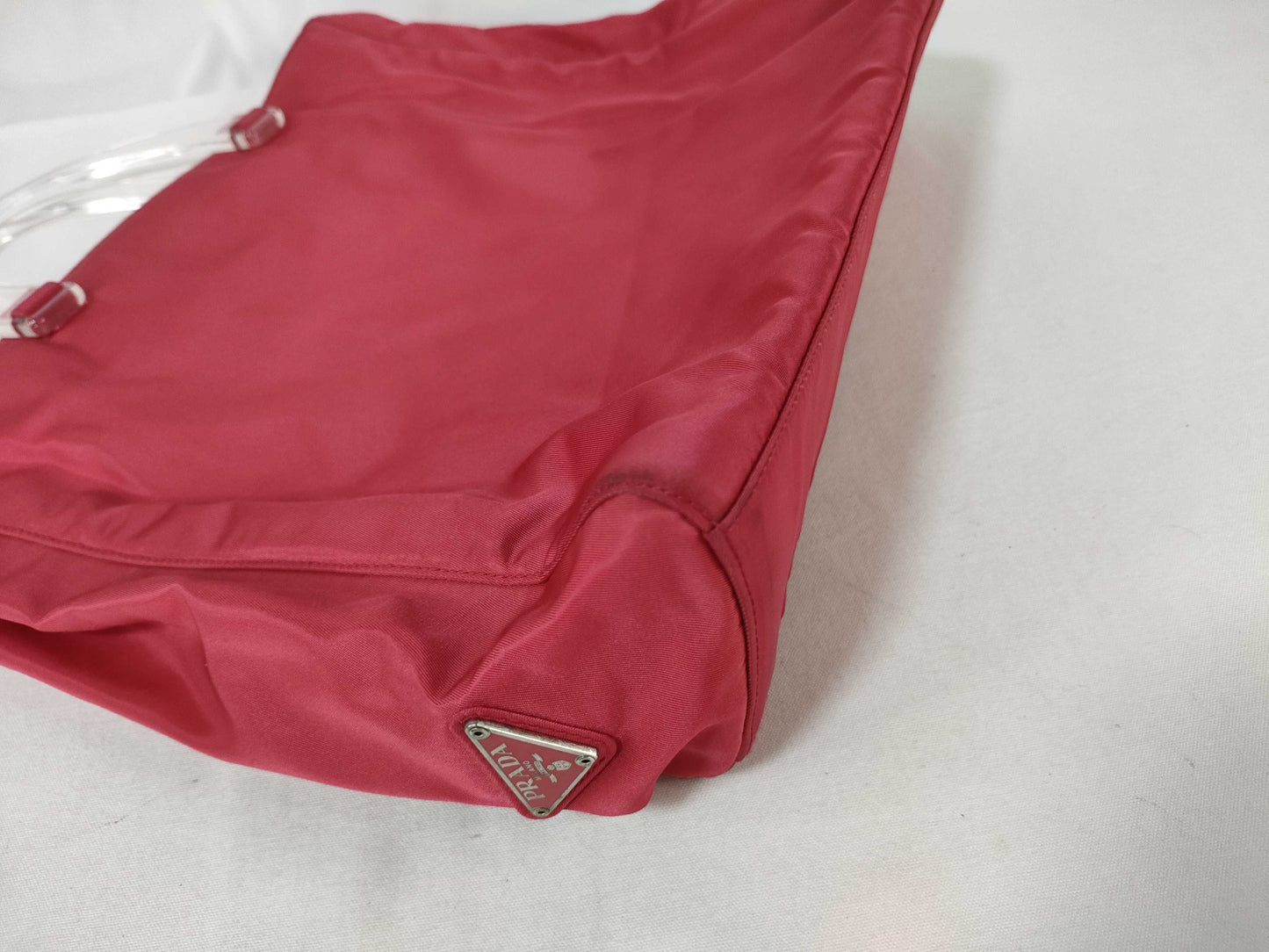 PRADA Nylon Plahand Red Handbag