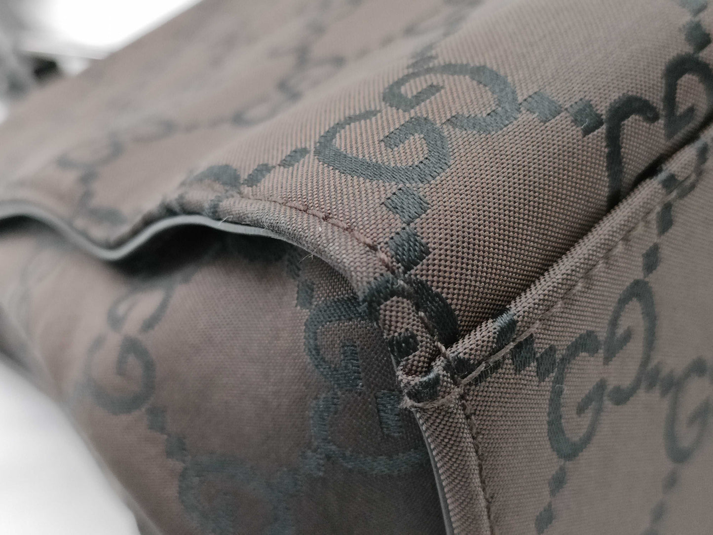GUCCI Bamboo Hand Canvas Handbag