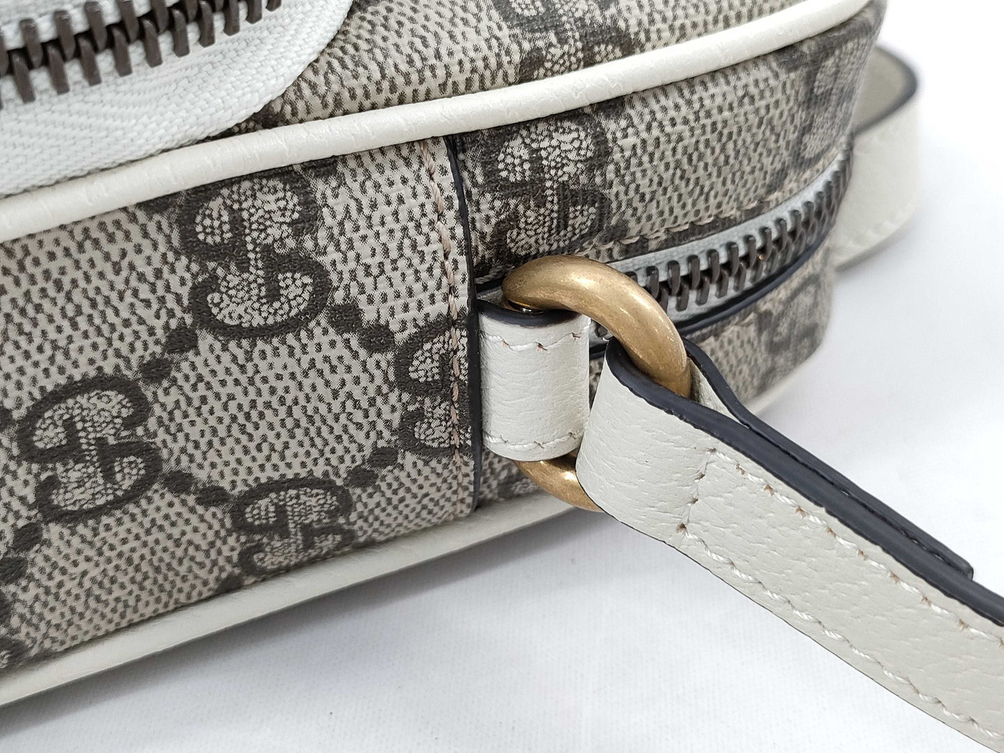 GUCCI GG Supreme 671682 Ophidia Beige x Navy Shoulder Bag
