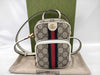 GUCCI GG Supreme 671682 Ophidia Beige x Navy Shoulder Bag