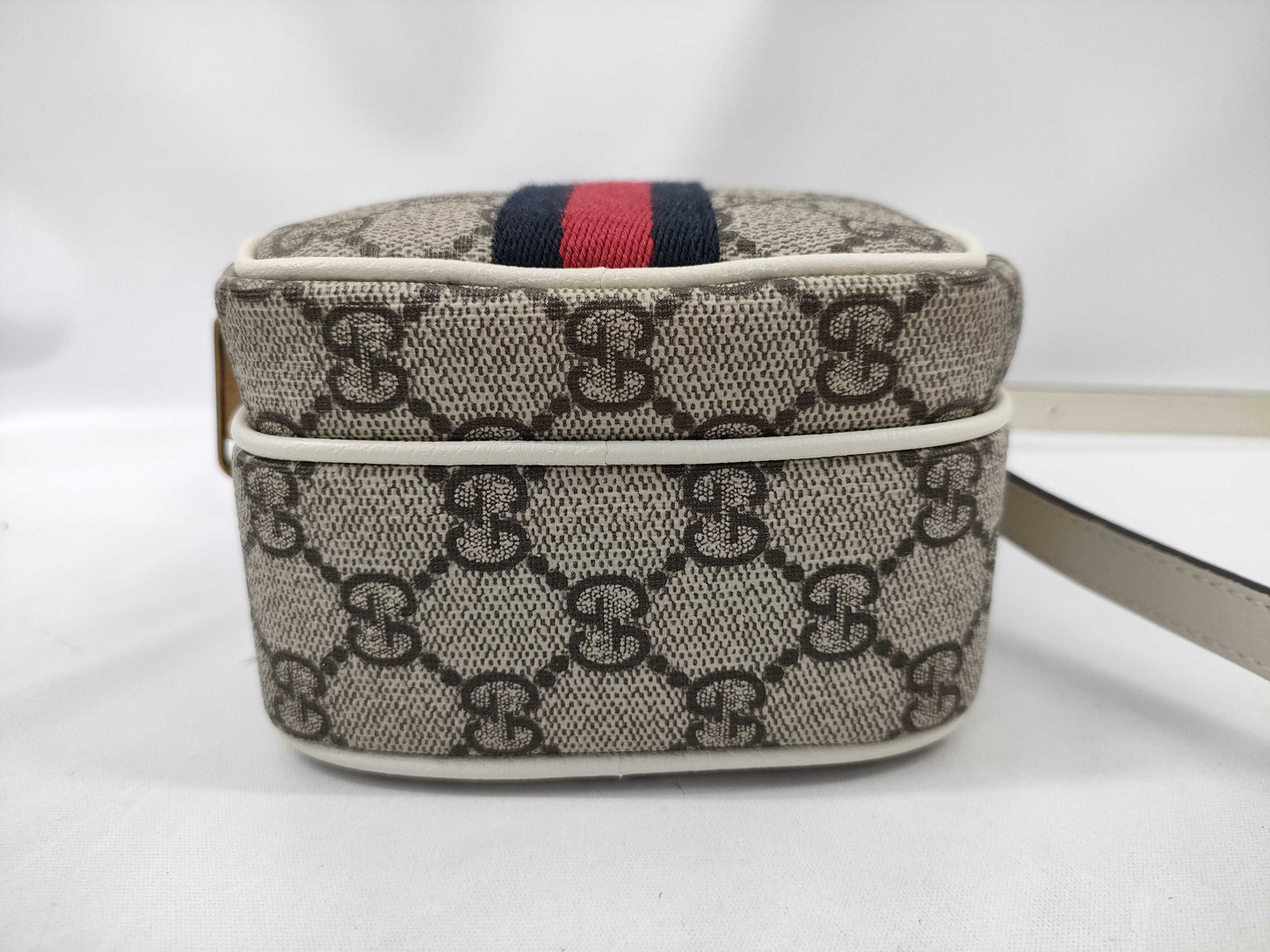 GUCCI GG Supreme 671682 Ophidia Beige x Navy Shoulder Bag