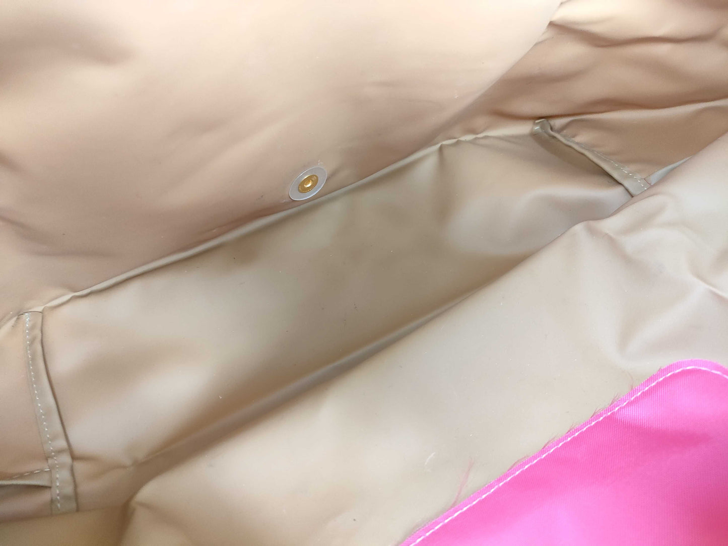 LONG CHAMP Le Pliage Pink Nylon and Leather Handbag