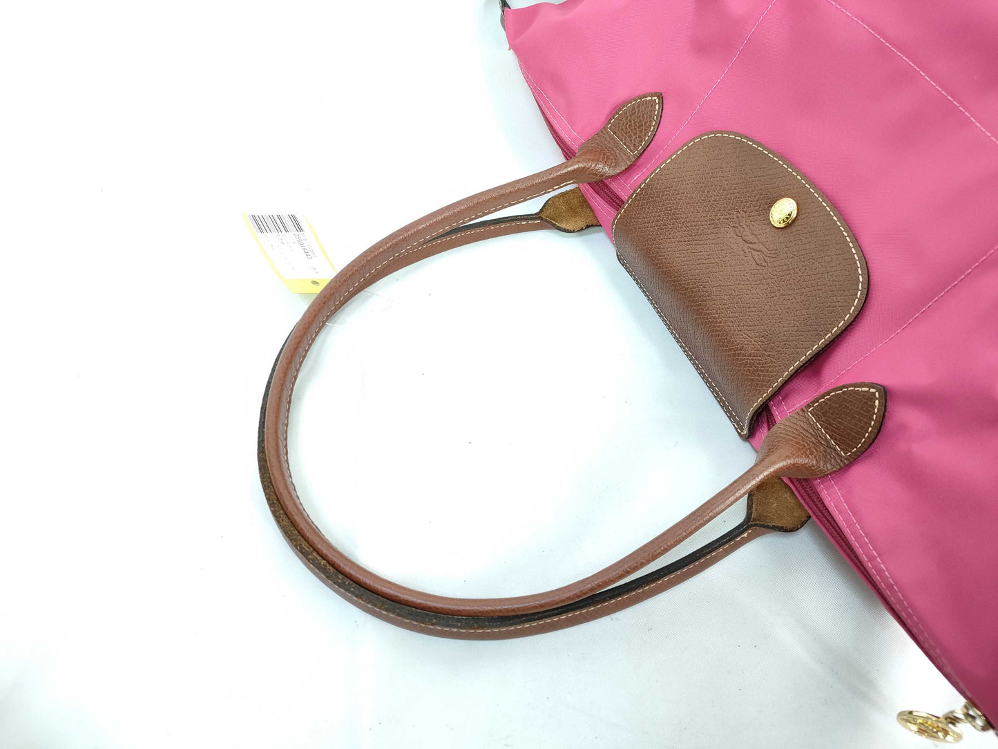 LONG CHAMP Le Pliage Pink Nylon and Leather Handbag